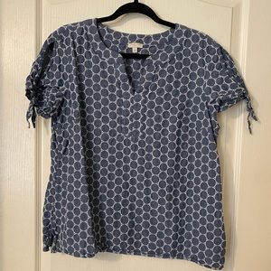 Talbots Polka Dot Peep Sleeve Blouse